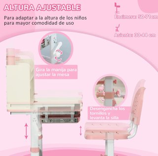 Escritorio y Silla Infantil Ajustable