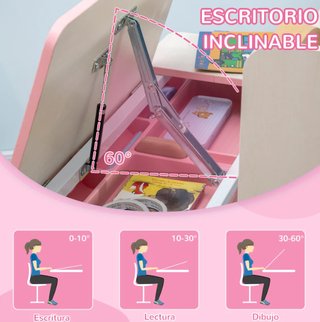 Escritorio y Silla Infantil Ajustable