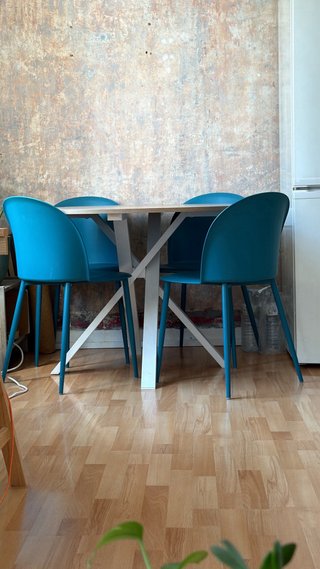 Juego 4 Sillas Comedor Azul