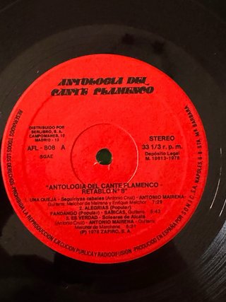 Disco Vinilo Antología del Cante Flamenco