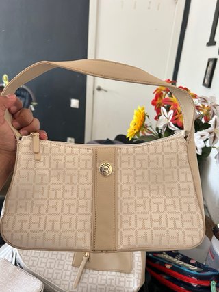 Mochila Tommy Hilfiger Monogram Beige/Blanco
