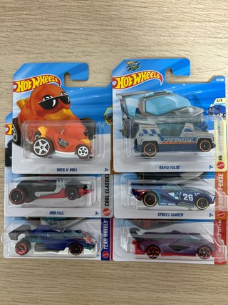 Lote 6 Hot Wheels: Duck N' Roll, Rapid Pulse, Mod