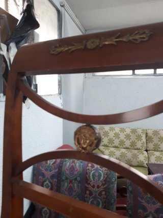Par de sillas vintage madera y tela