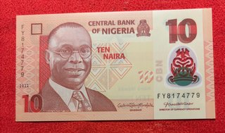 Banconote Nigeria 10 Naira 2022