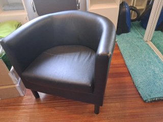Sillón Negro Piel Sintética Ikea