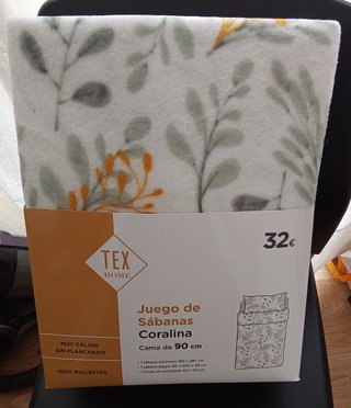 Juego de Sábanas Coralina Cama 90