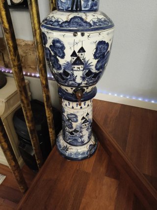 Fuente de cerámica azul y blanca RECOGIDA DOMICILO