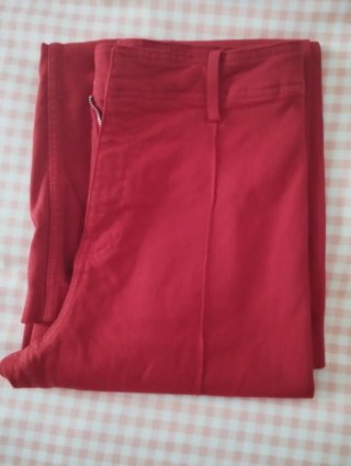 Pantalón Zara Rojo Talle Alto