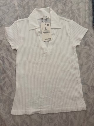Camiseta Stradivarius Blanca Talla L