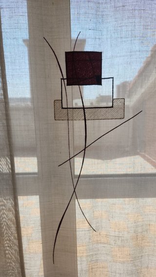 Cortinas Panel Japonés Beige/Marrón 2.20x2.50m