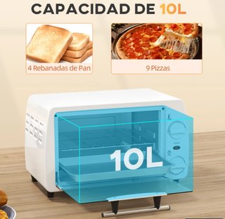 Horno Eléctrico Sobremesa 10L 750W