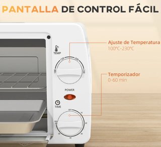 Horno Eléctrico Sobremesa 10L 750W