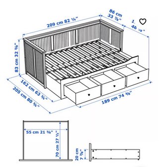 Letto a castello Ikea Hemnes con materassi