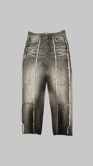 Pantalón vaquero recto desgastado