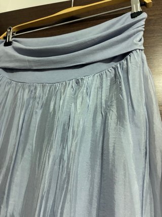 Falda larga gasa azul talla única