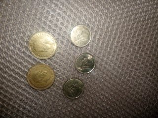 Lote 5 monedas antiguas pesetas España