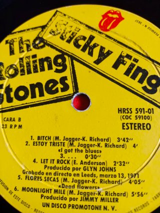 Rolling Stones Sticky Fingers España 71