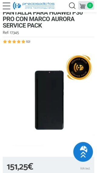 Recambio Pantalla original Huawei P30 Pro Aurora