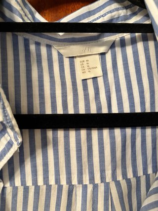 Camisa H&M Rayas Azul y Blanca Talla 46