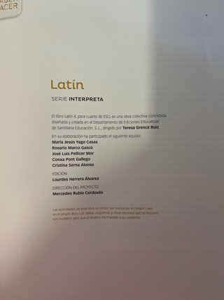 Latín, 4 ESO serie Interpreta