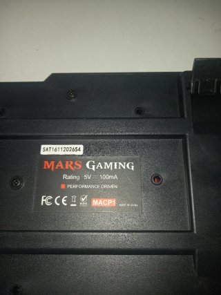 Teclado Gaming MARS Negro y Rojo