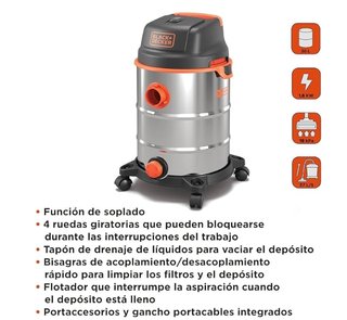 Black+Decker BXVC30XDE Aspirador Multiuso