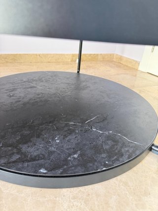 Mesa redonda moderna cristal y mármol