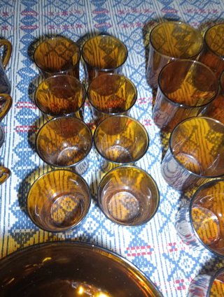 DuralexJuego Set di Stoviglie in Vetro 49 Pezzi Ambra