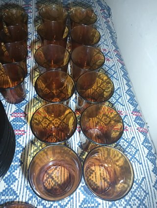 DuralexJuego Set di Stoviglie in Vetro 49 Pezzi Ambra