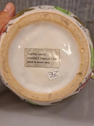 Jarrón Manises Cerámica Multicolor