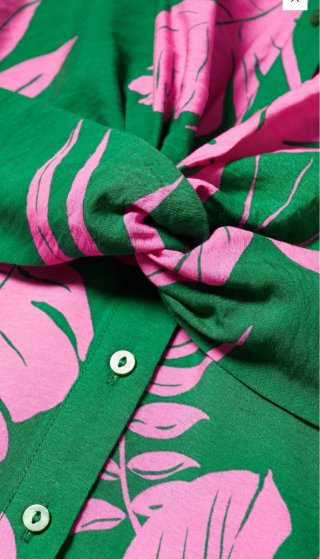 Vestido camisero  corto Mango estampado tropical