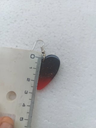 Orecchini cuore rosso e nero