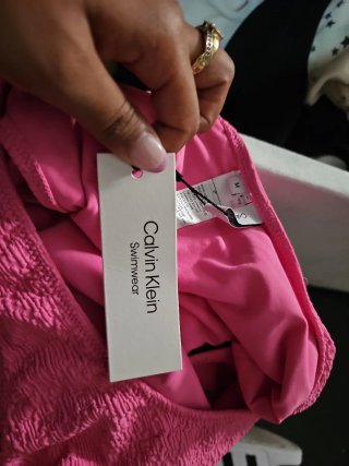 Traje de baño Calvin Klein una pieza rosa