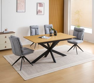 Mesa extensible Killer + conjunto de 4 sillas aiko