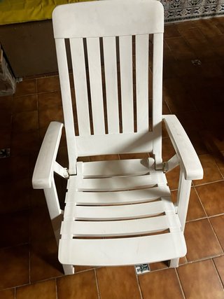 Silla de piscina y jardin plegable blanca