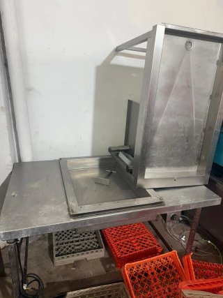 Mesa de acero inoxidable con baño maría