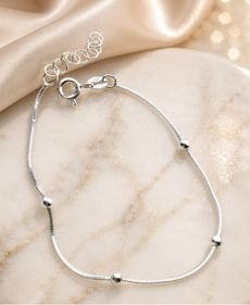Pulsera bolitas plata ley italiana