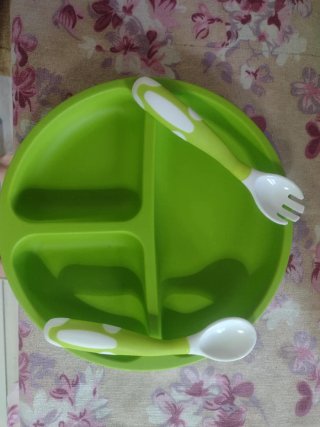 Piatto e posate silicone ventosa