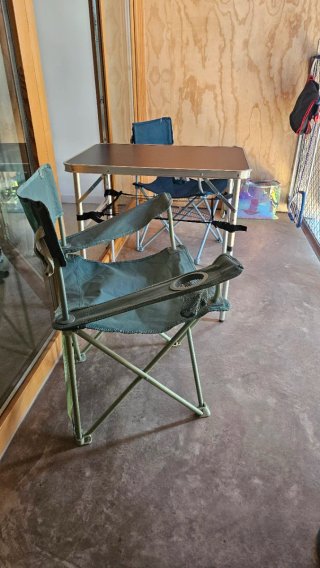 Silla plegable camping negra y gris