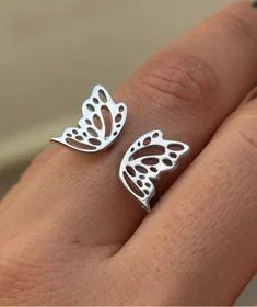 Anillo Mariposa Plata Ley Ajustable