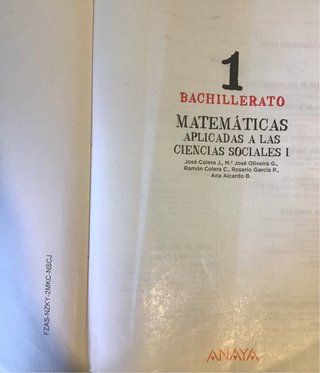 Matemáticas aplicadas a las Ciencias Sociales I...