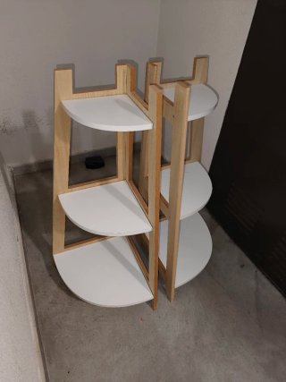 2 Estanterías de Esquina Madera y Blanca