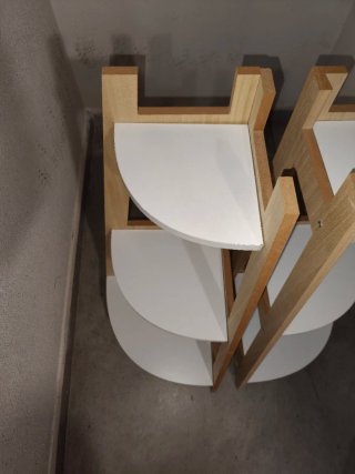 2 Estanterías de Esquina Madera y Blanca