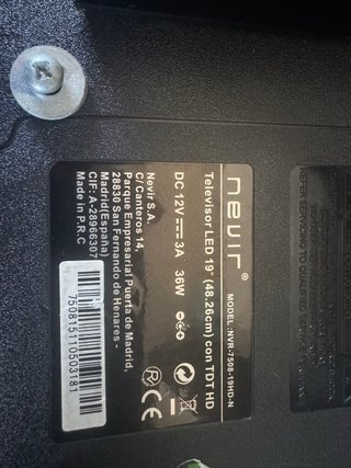 TV Nevir LED 19 HDMI USB TDT HD 12V