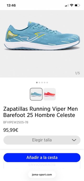 Zapatillas barefoot - Joma Viper Talla 42 Celeste