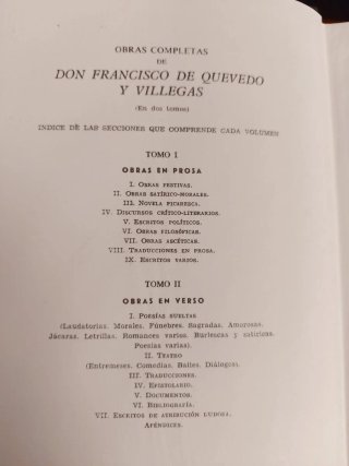Quevedo Obras Completas Aguilar Prosa y Verso 1974