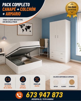 Pack Canapé + Colchón + Armario canapé canapé