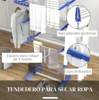 Tendedero vertical 4 niveles con ruedas