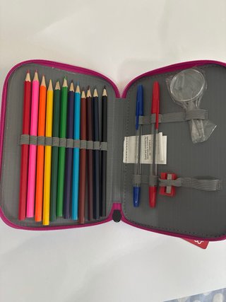 Estuche Escolar Kappa Cuadros Rosa