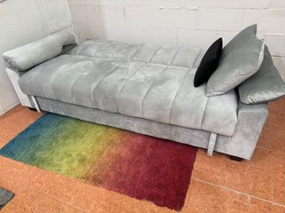 Sofá Cama Terciopelo Gris con Arcón